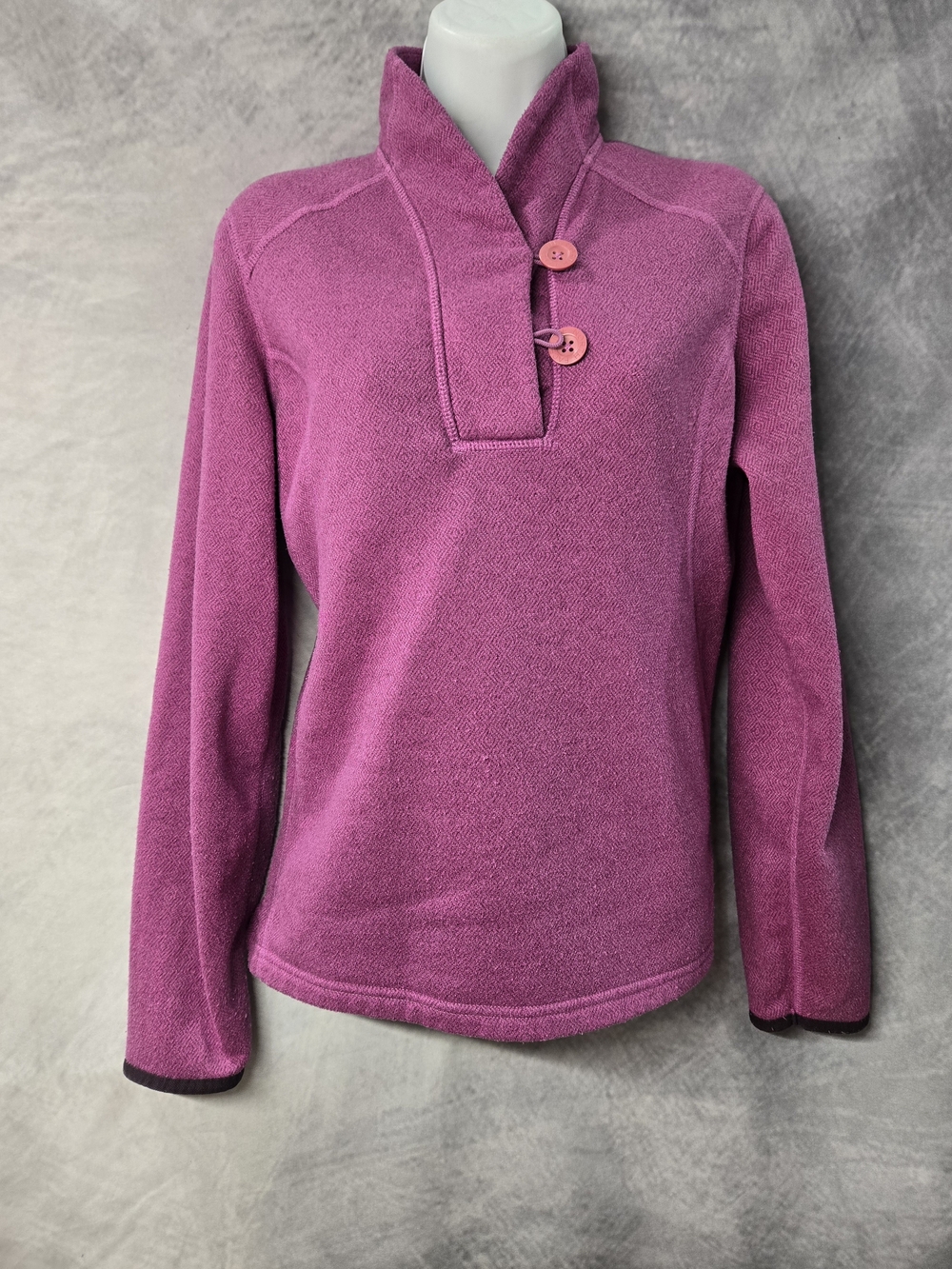 The North Face Women's Magenta Button-Neck Fleece Pullover